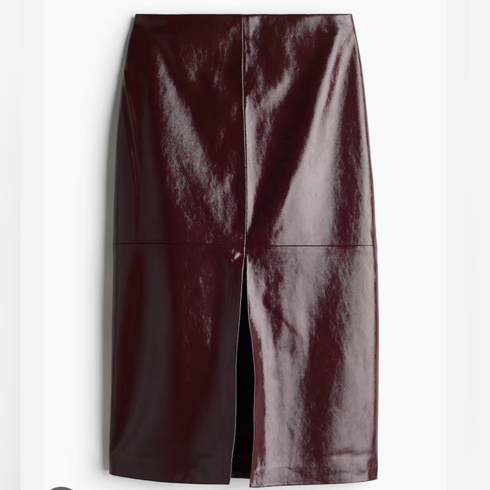 H&M COATED PENCIL SKIRT